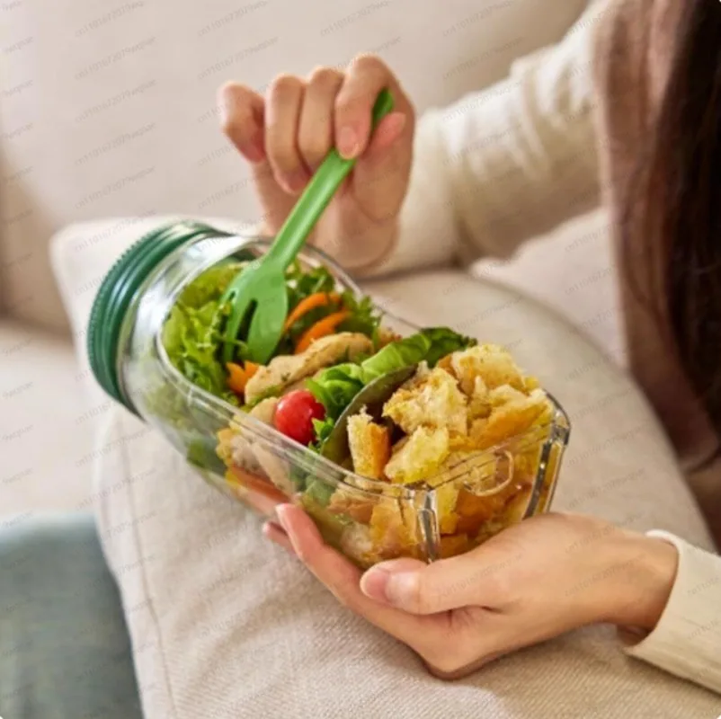 Portable Salad Storage Jar SaladPodVertical Layering