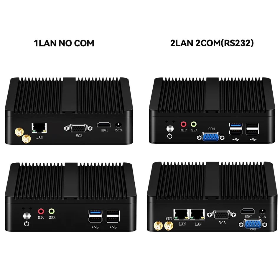 Helorpc Pfense 산업용 미니 PC Inter Celeron 프로세서(4XUSB HDMI VGA 2XRS232 지원) Windows10/11 LINUX 데스크탑 컴퓨터 썸네일 5