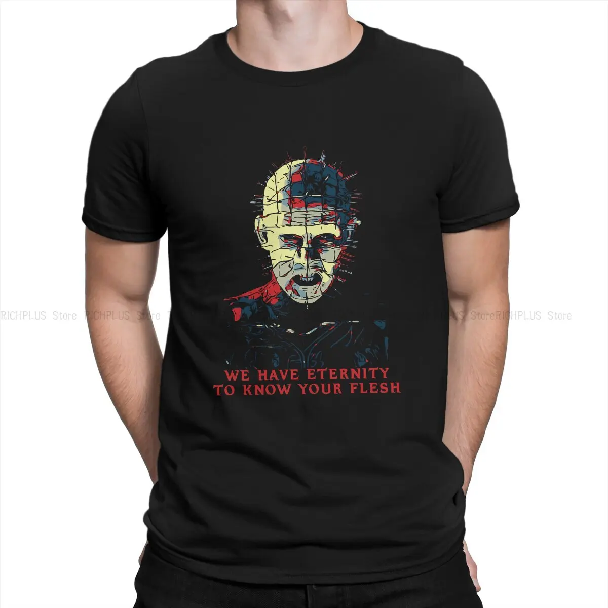 HelHellraiser Horror Movie TShirt Pinhead Eternity Quote Classic Polyester T Shirt Leisure Men Clothes Printing Trendy