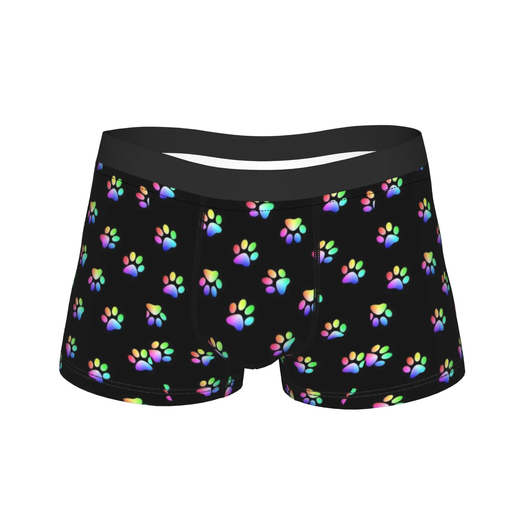 Colorful Paw print and Bone Accessories Boxers Briefs Humorous Underwear  Boxer Shorts Gag Gift For Men