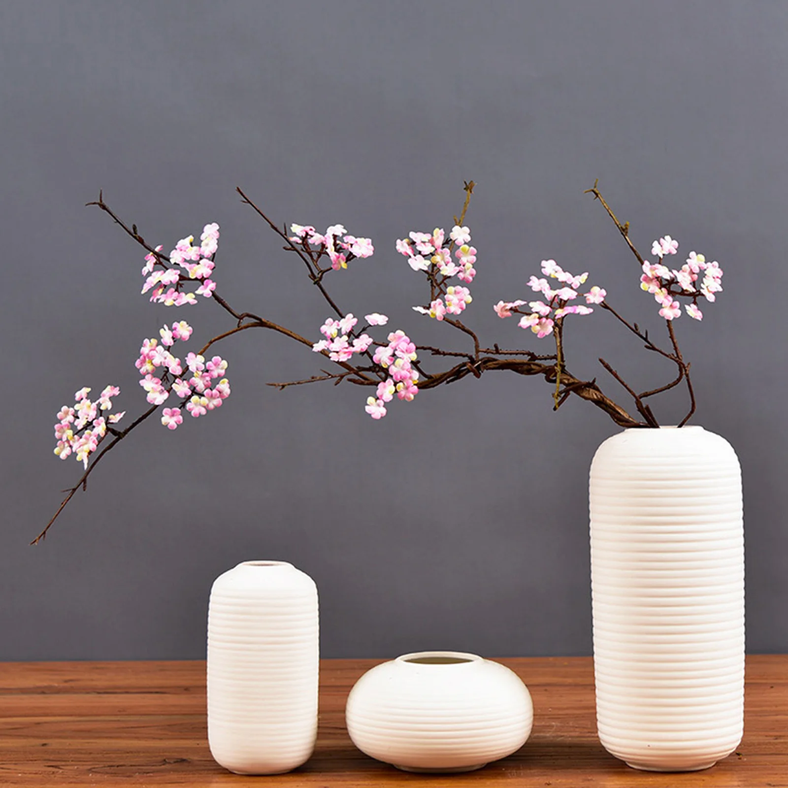 

Multicolor Fake Blossom Flower Plant Cuttings Artificial Cherry Rattan Branch Home Living Room Tea Room Zen Decoration