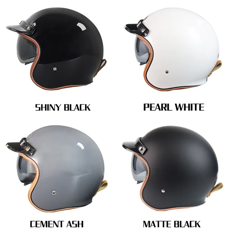 Fashion Open Face Helmet Men And Women Universal Bicycle Motorcycle Helmet DOT Certification Quick Release Buckle Jet Helmet