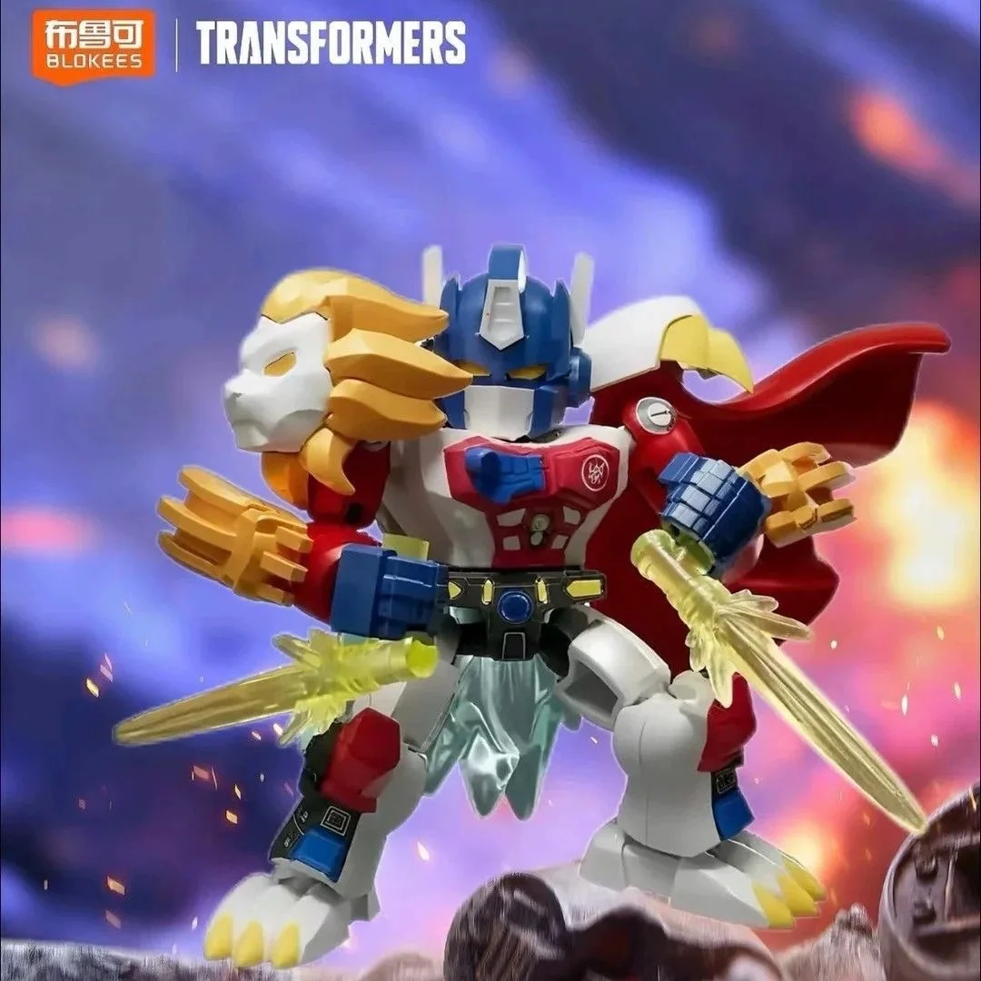 

Blokees Transformers Defender Version 7 Beast Wars Blind Box Optimus Prime Block Actions Desktop Figures Toy Boy's Birthday Gift