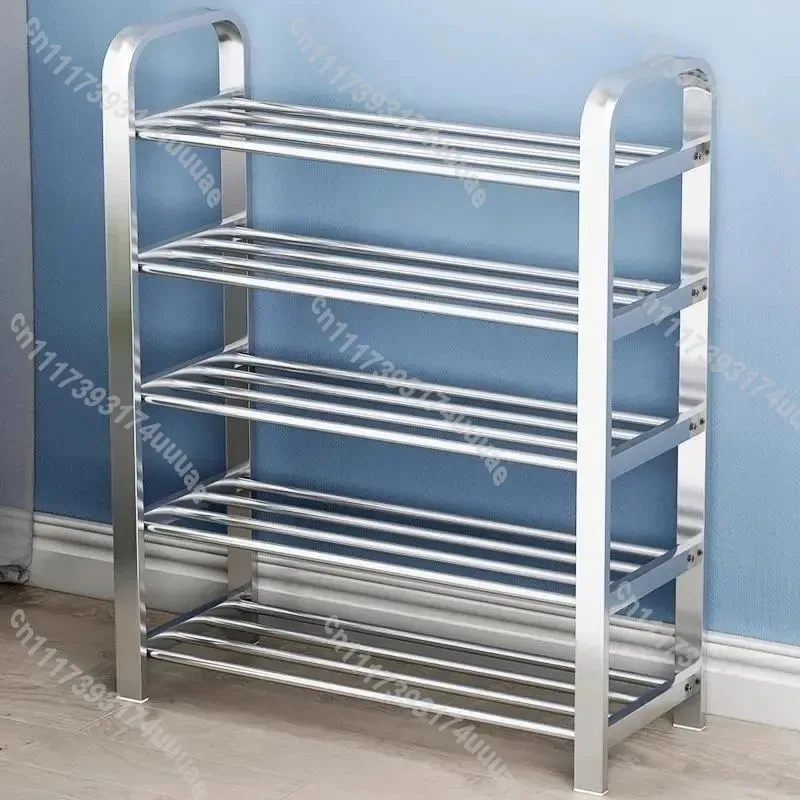 Thickened Stainless Steel Multi Layer Shoe Rack Narrow Storage Cabinet for Dorm Rental Household Simple Design Space Saving