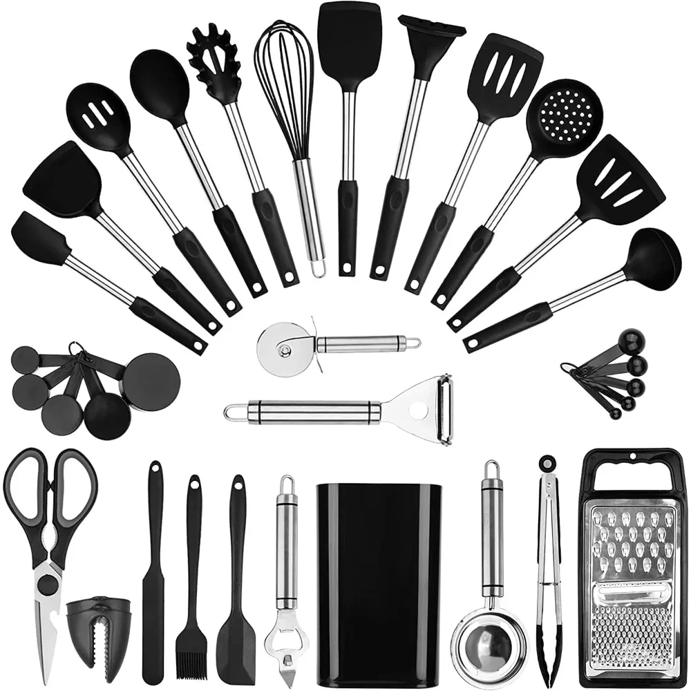 35 PCS Silicone kitchen Utensils set, Cooking Utensils set, Kitchen Tool Set, Kitchen Tools and Cookware Sets