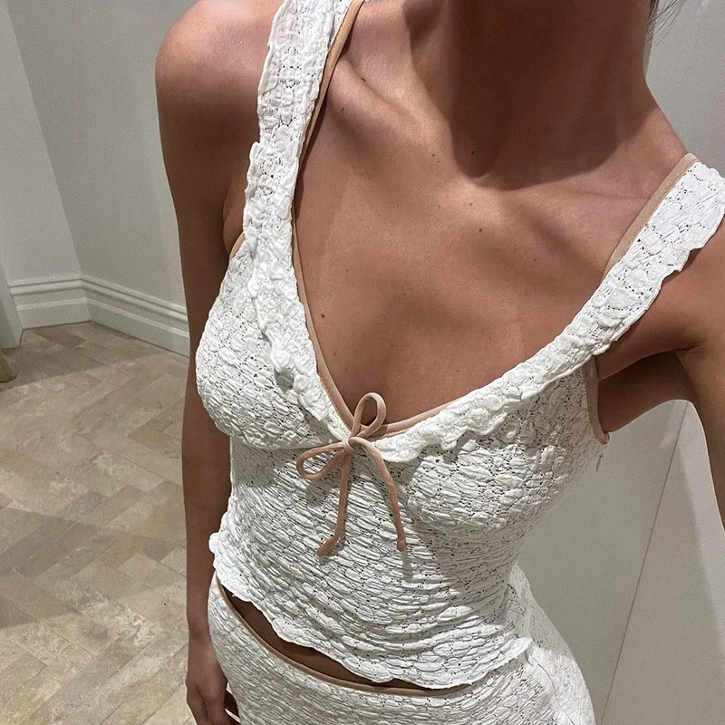 

Сексуальный кружевной топ с пэчворком и шорты с высокой талией, повседневный комплект из полиэстера для женщин, весенняя модная одежда