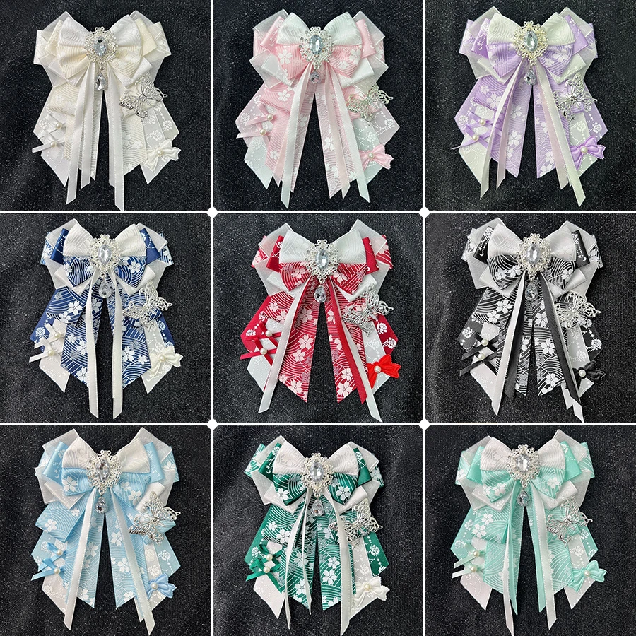 Cute and Exquisite Unique Brooches, Bowknot Pins, Large Bow Decorations, Butterfly Gemstone Pendants, Handmade DIY Items, Anime Lolita Cosplay Decorative Brooches, Badges, and Backpack Decoration Pins