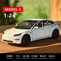1:24 Model 3 Alloy Die Cast Toy Car Model Sound and Light Children's Toy Collectibles Birthday gift A619