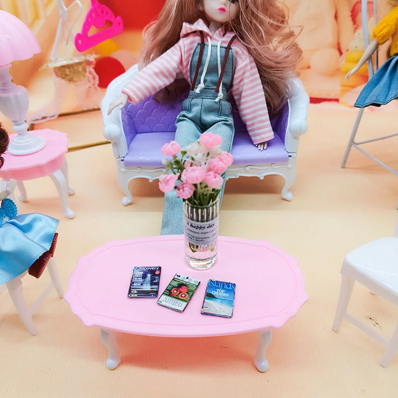 인형 집 장난감 액세서리 1/6 1/8 1/12 BJD 인형 가구 시뮬레이션 유럽 소파 의자 테이블 놀이 집 장난감 인형 용품