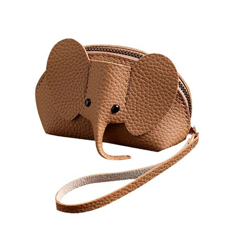 Thailand Baby Elephant Wallet Cosplay Anime Pu Purse Elephant Japanese Bag Backpack Pendant Creative Lipstick Zipper Card Bag
