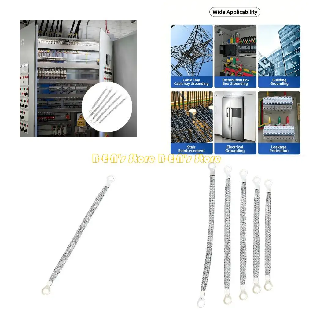 Y1AD Durability Tin Plated Copper Grounding Strap 6 Square Mm Jump Cable for Cabinet Door and Machine Bridge 100Mm-300Mm