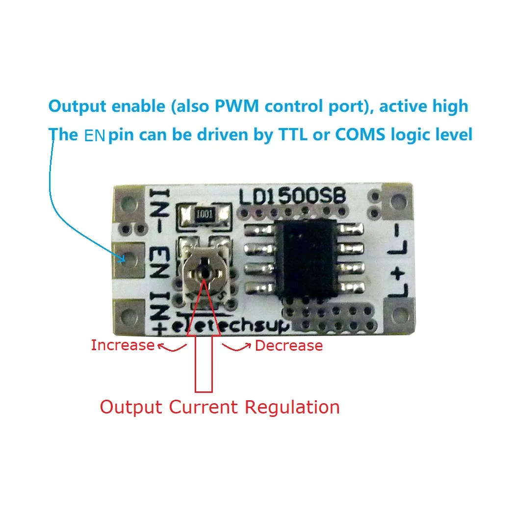 Adjustable LED Driver Board 28mA to 1500mA Constant Current for Flashlight Headlights Emergency Lighting DIY Projects