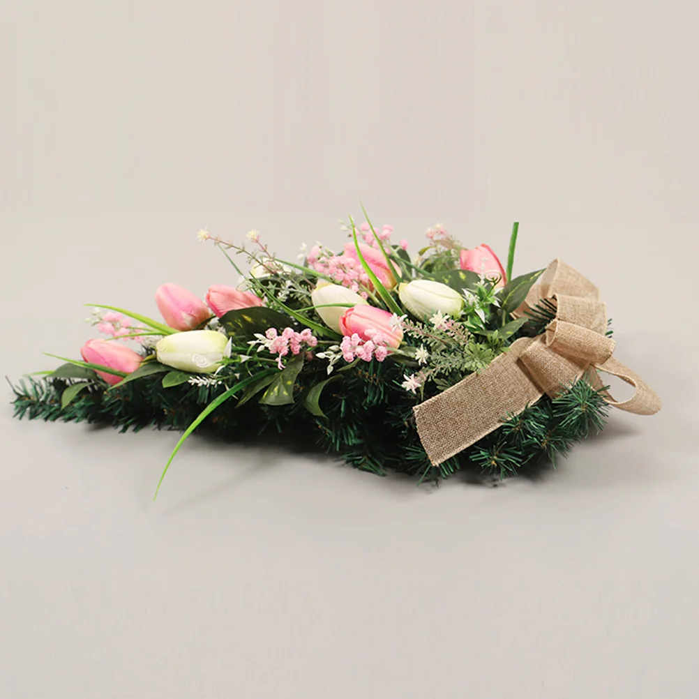 

1 Artificial Tulip Hanging Decor 30cm PVC Cloth Bright Exquisite Lasting Display No Fade Wither Door Window Home Flower Decor