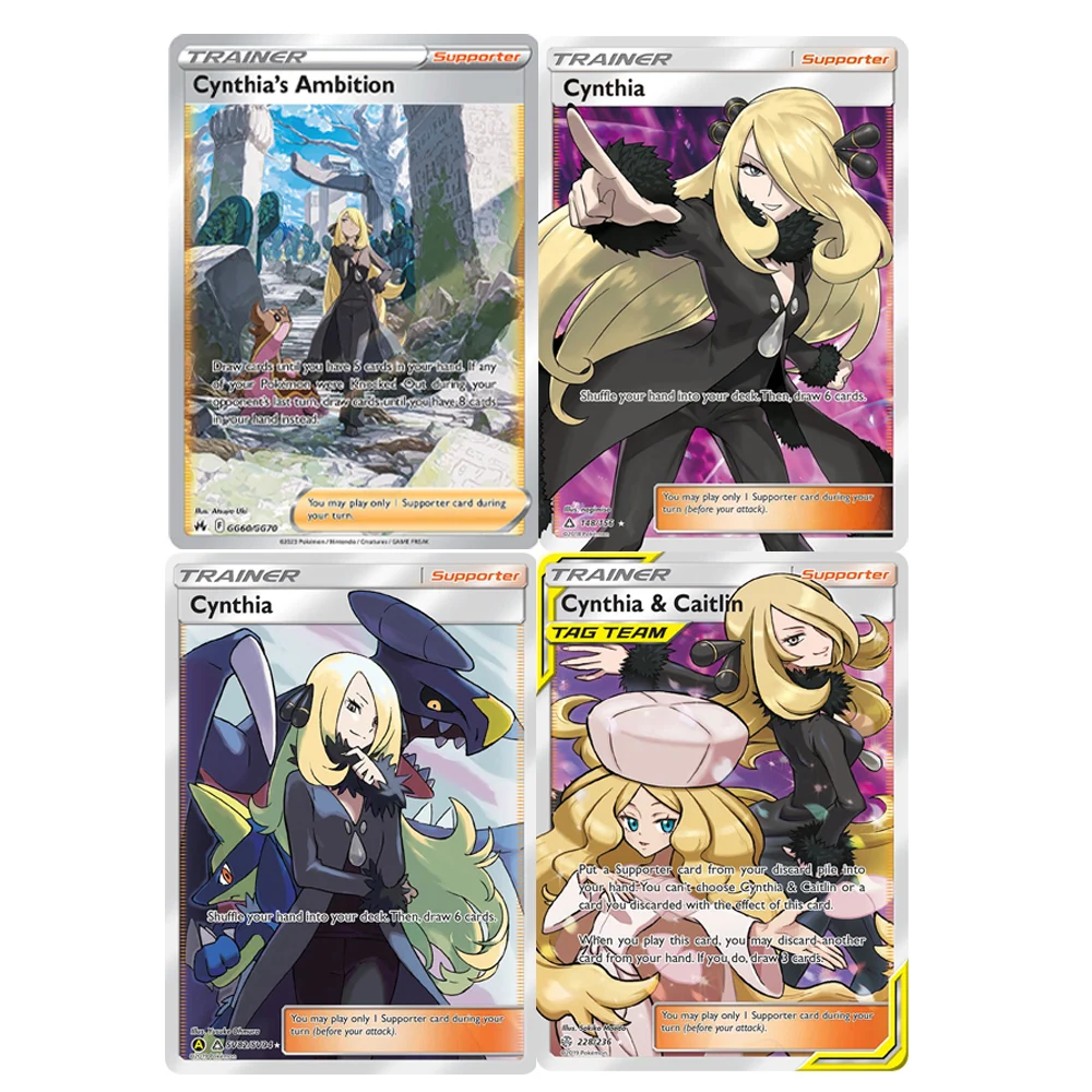 PKM Proxy Foil Cards CYNTHIA & CAITLIN /CYNTHIA &AMBITION Toys Hobbies Collectibles Game Collection PTCG Anime Cards