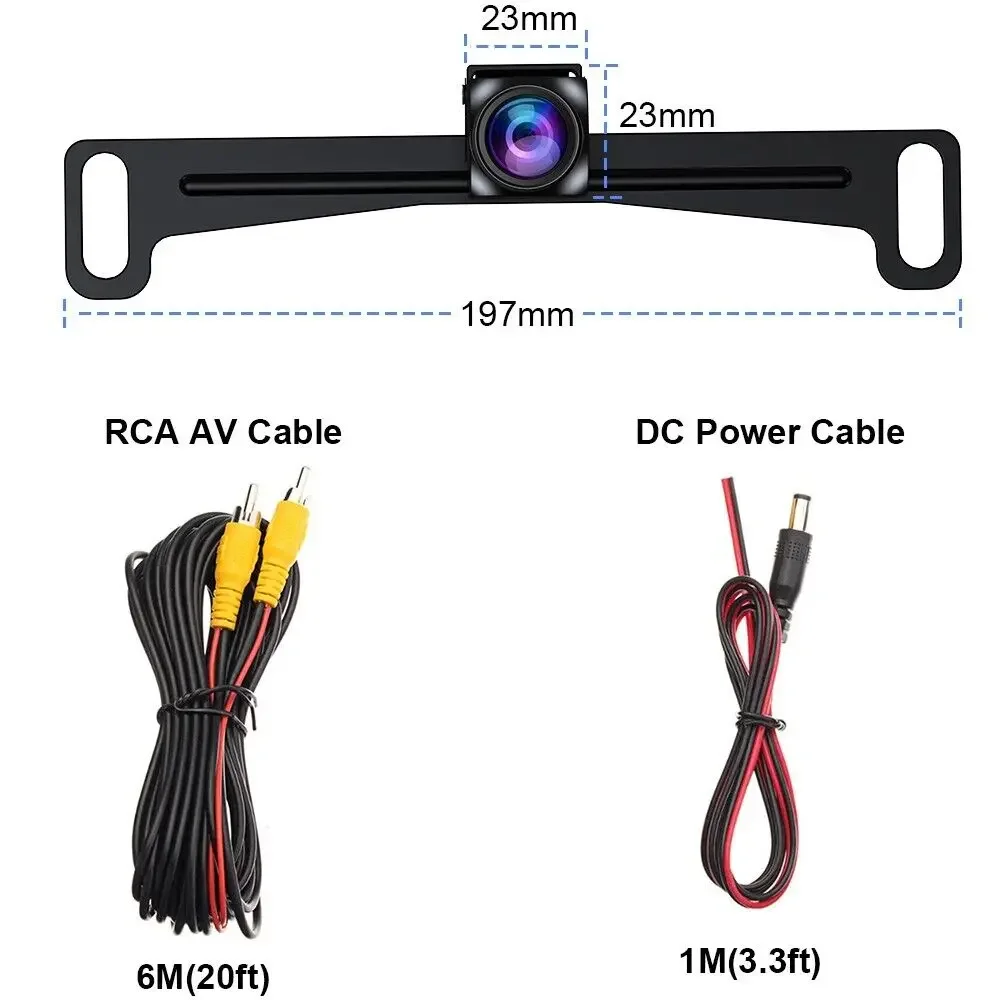 QueenDer 0LED license plate frame universal rearview camera, parking and reversing camera