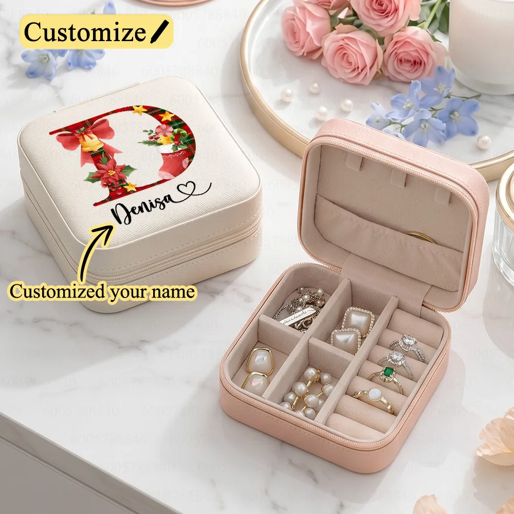 Personalized Name Christmas Jewellery Storage,Travel Jewelry Box For Women To Store Everyday Essentials.Jewellery Boxes Custom