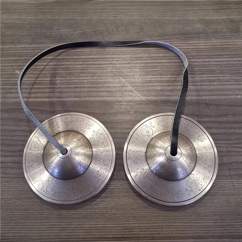 Bronze Tinkle Bell Nepal Handmade Sound Healing Hand Bells Buddhism Large Meditation Tibetan Bell Carving Orff Instruments