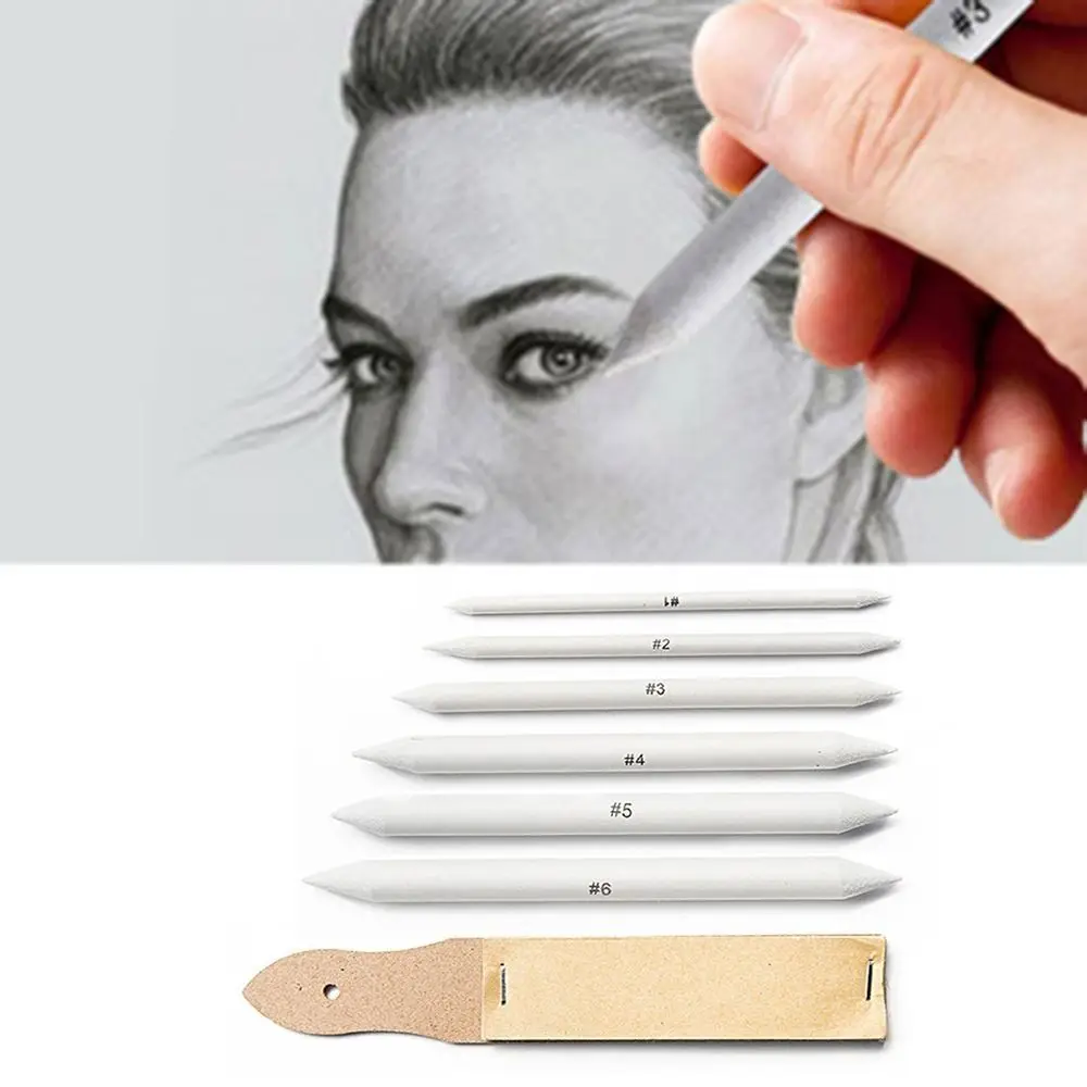 16pcs Solid Blending Stump และ Tortillion ชุดหลายขนาดประณีตกระดาษ Art เครื่องปั่นทนทานกระดาษทรายดินสอ Sharpener