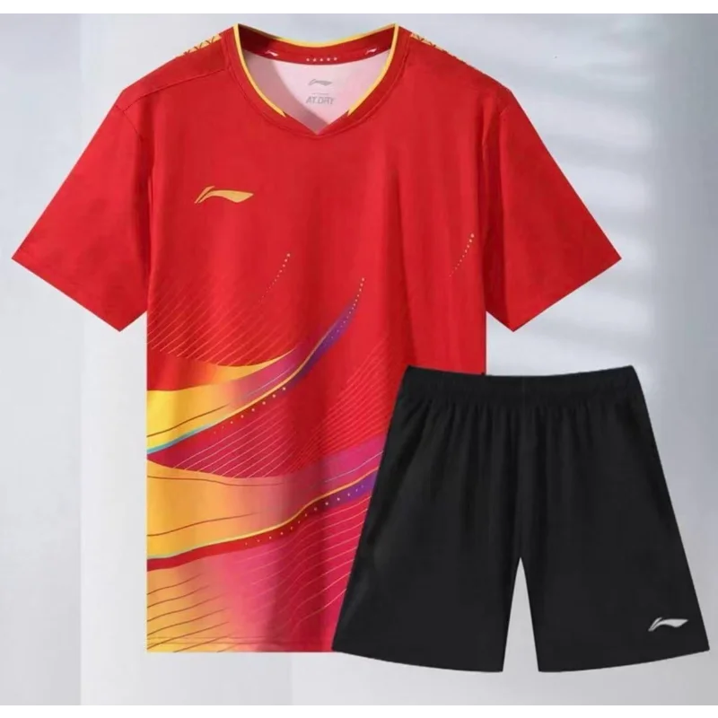 New Badminton and Table Tennis Sportswear Short-sleeved Clothes Breathable Quick-drying Technology Sweat-absorbent T-shirt Tops