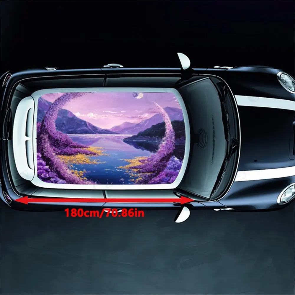 Secret landscape map  PVC material self-adhesive waterproof car roof sticker, paste firm and anti-ultraviolet, waterproof and sc