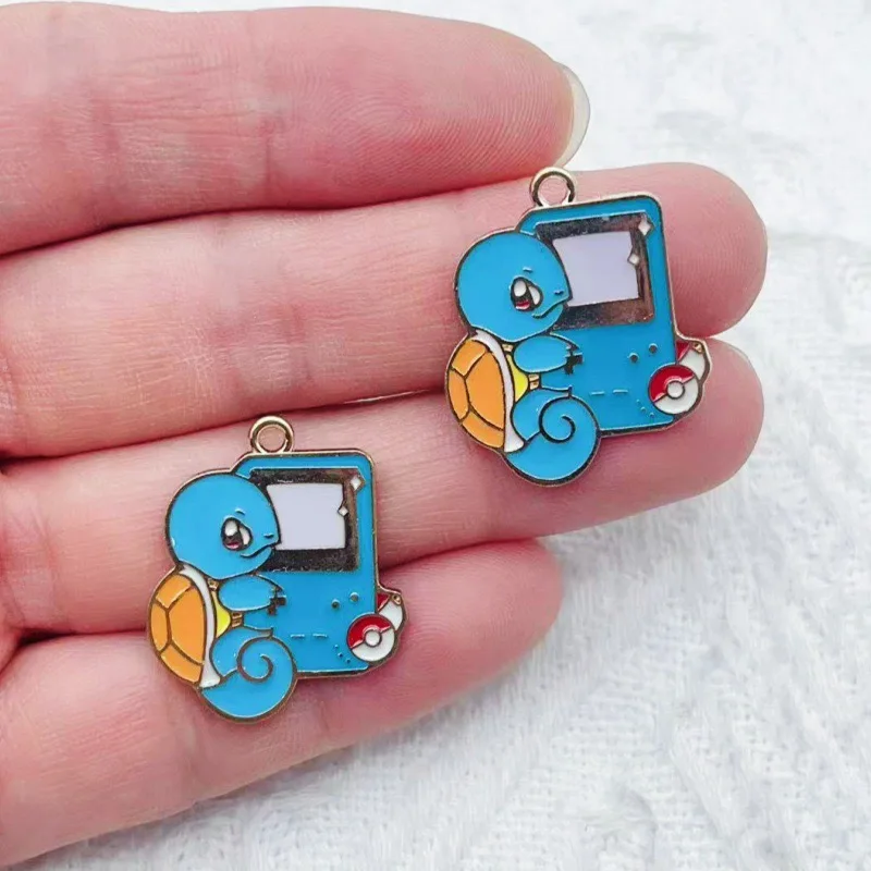 10pcs alloy drip oil cartoon game pendant, DIY jewelry making earrings, keychain accessories
