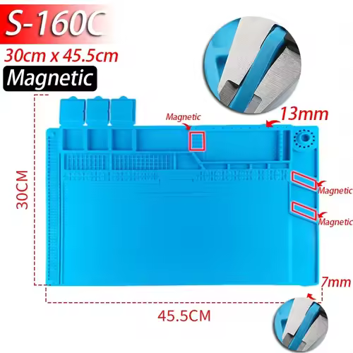 Soldering Station Mat Silicone Work Mat Heat Resistant 932°F Anti-Static Magnetic Mat for Electronic Phone Laptop Watch Repair - Image 10