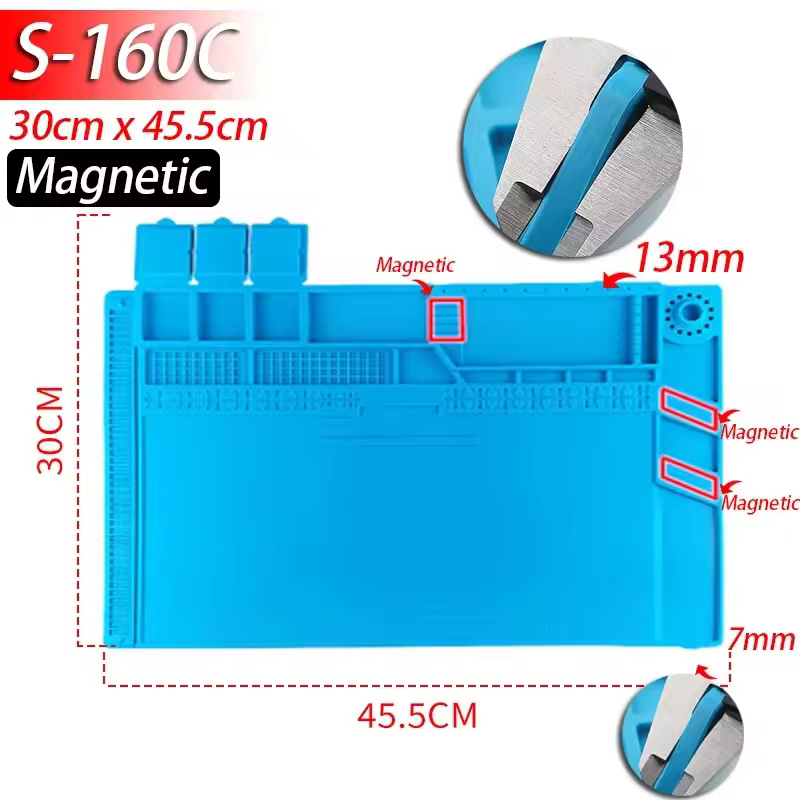 Soldering Station Mat Silicone Work Mat Heat Resistant 932°F Anti-Static Magnetic Mat for Electronic Phone Laptop Watch Repair - Image 10