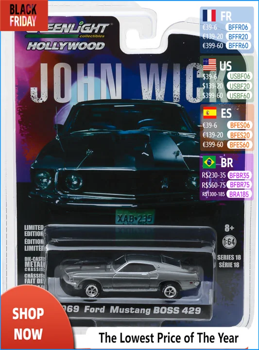 1: 64 1969 JOHN WICK Ford Mustang BOSS 429 Collection of car models