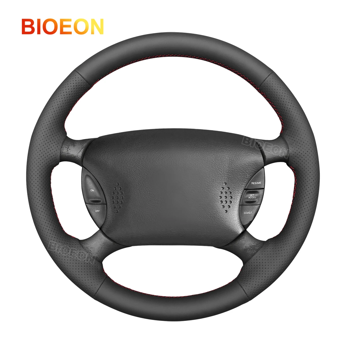 

Bioeon Black из искусственной кожи для Ford Mustang 1994-2004 для Ford чехол рулевого колеса автомобиля Lightning 1994-2004
