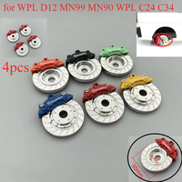 4PCS Metal Brake Disc Caliper Tire Modification for WPL D12 MN99 MN90 WPL C24 C34 RC Car Spare Parts Upgrade