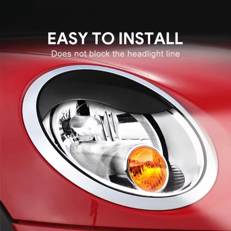2pcs/set Accessories ABS for Mini R55 R56 R57 R58 R59 Car Headlight Eyelid Eyebrow Sticker Cover Eyelids Moulding Trim Styling