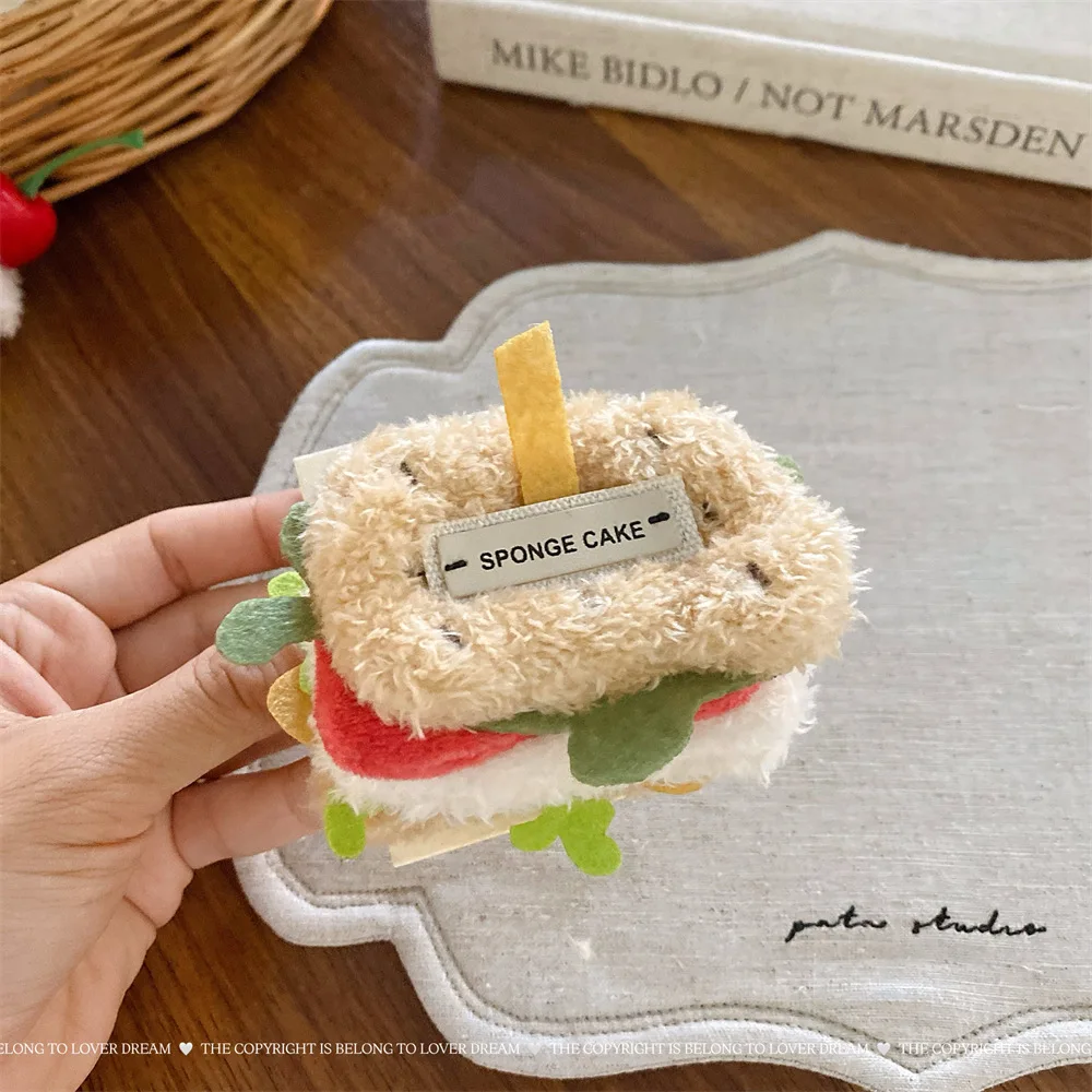 Duckbill Hair Clip Cute Plush Burger Hot Dog Fruit Cake Adorable Novelty Design Lightweight Premium Standard Size Multicolor