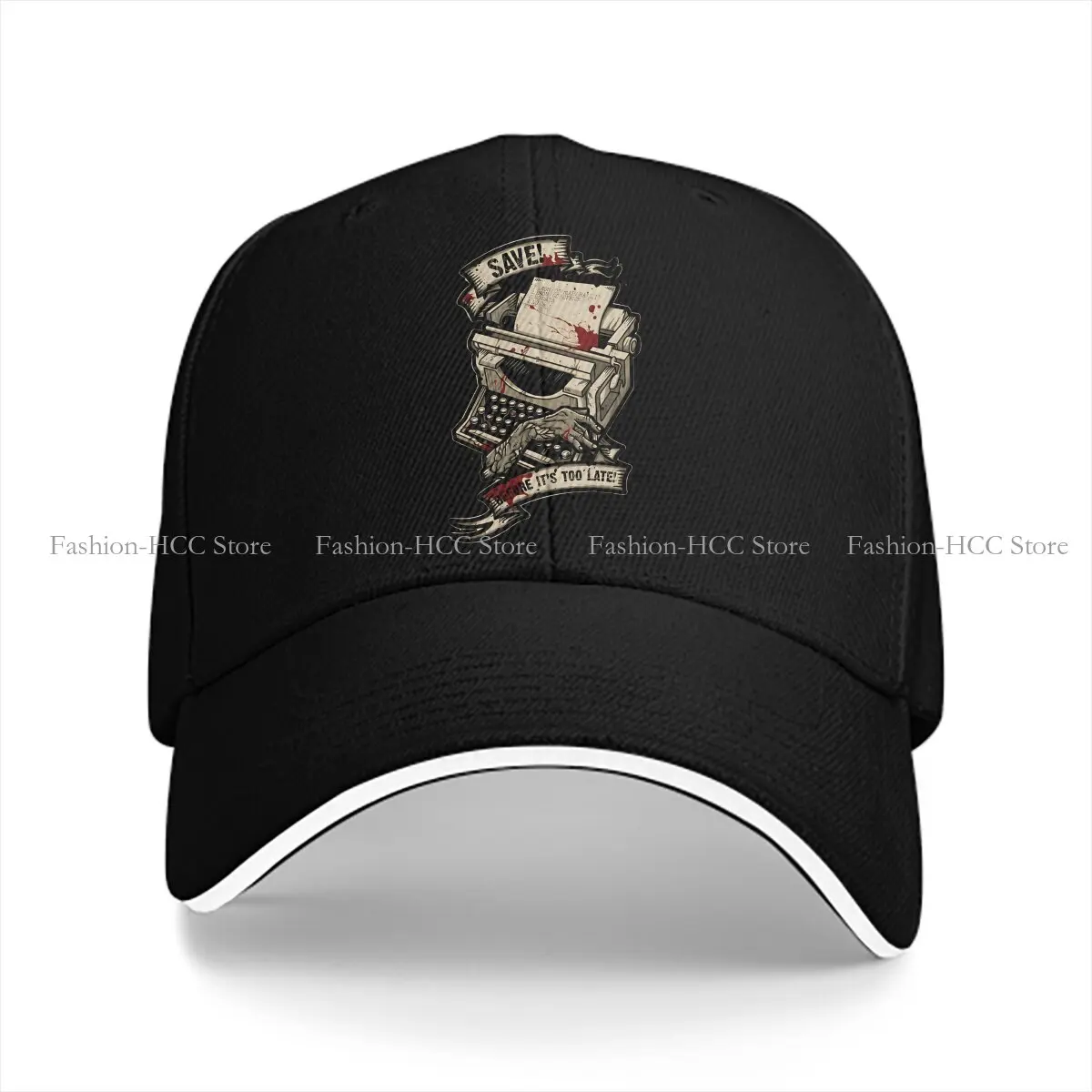 Save Before It's Too Late Solid Color Baseball Caps Peaked Cap Typewriters Sun Shade Hats Men Women