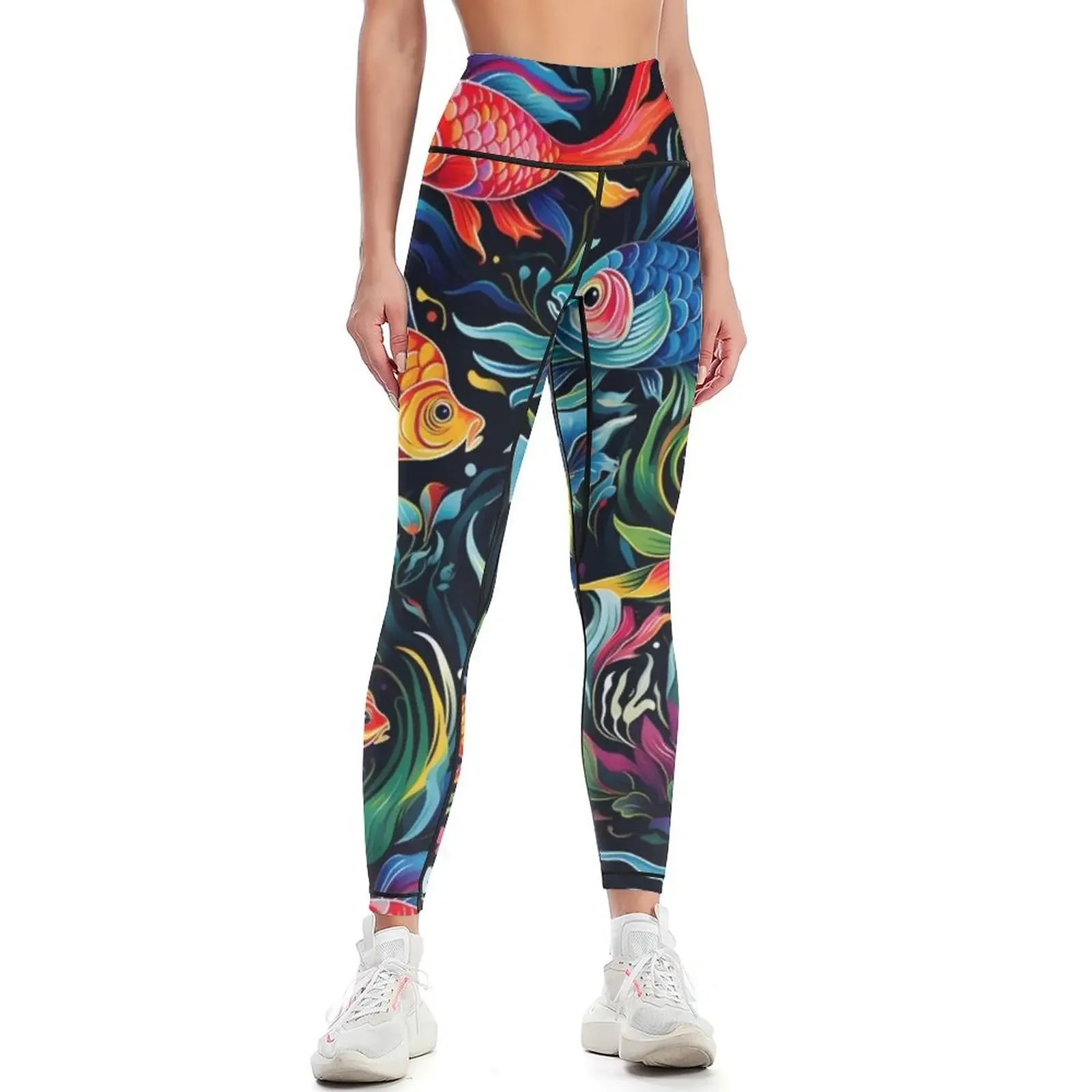 

Colorful Koi Leggings gym wear Sports female sportswear woman gym 2025 gym clothing Womens Leggings