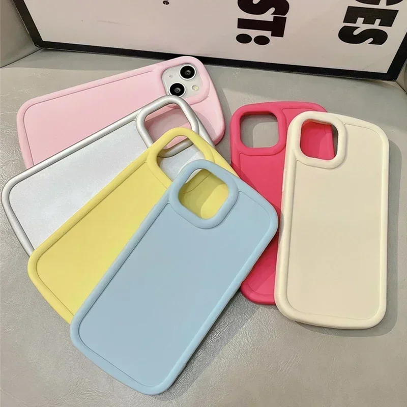 

Luxury Soft Candy Color Silicone Phone Case For iPhone 15 14 13 12 11 Pro Max Plus X XR Xs Max Shockproof Bumper Case Back Cover