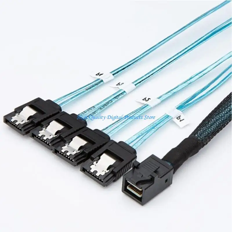 

U2JE SFF-8643 to 4 Port 7Pin Connectors Breakouts Cable Hard Disk Server Transmission