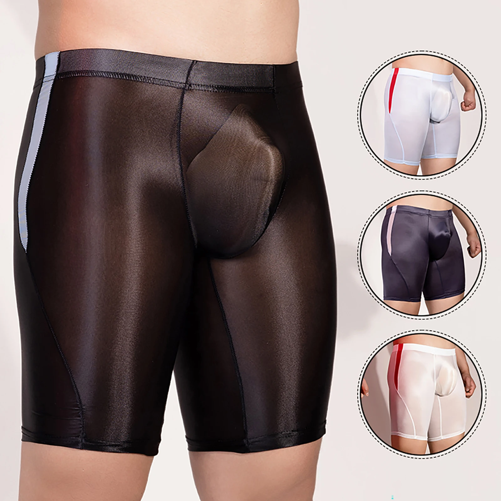 

Mens Stretchy Ultra Thin Sheer Shorts Bulge Pouch Underwear Tights Shorts Fitness Shorts Sexy See Through Boxer Pants