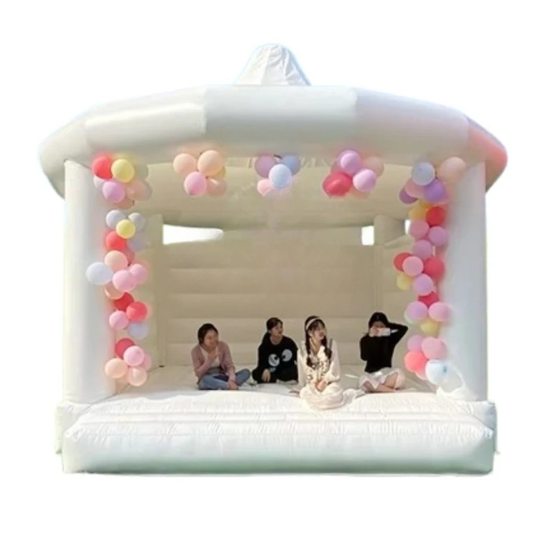 

2022 new outdoor white wedding bouncer bouncy house jumping bouncy castle
