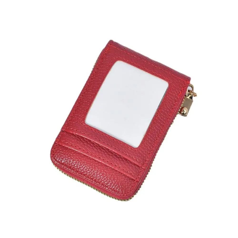 PU Leather Business Card Holder Ins Multi-position Card Case ID Credit Card Holder Coin Purse Zipper Card Protect Case Outdoor