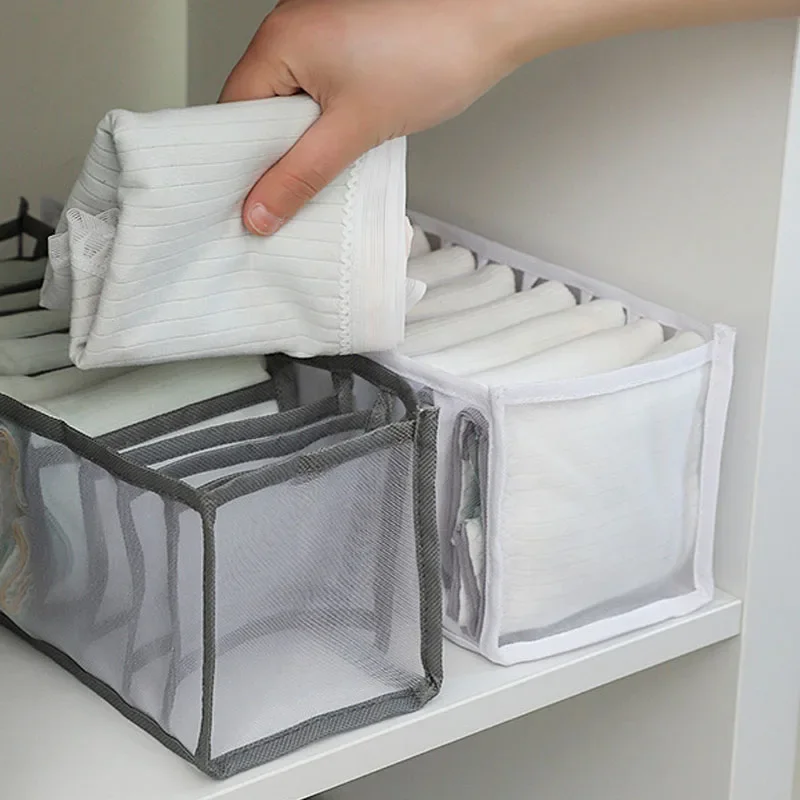 Baby Multifunctional Storage Bag with Nylon Mesh Drawer Divider Honeycomb Underwear Socks Organizer for Wardrobe