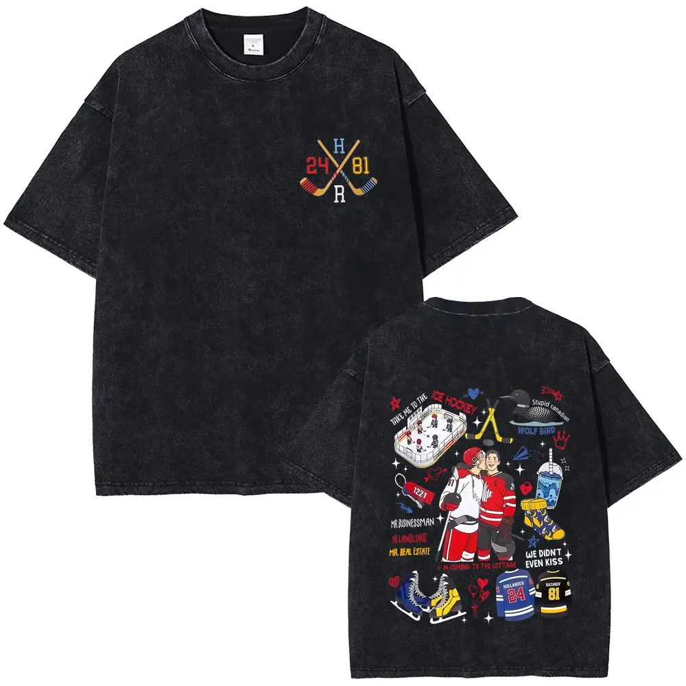 

Heated Rivalry Shane Hollander‌ Ilya Rozanov Hollanov 2481 Washed Tshirt Men Women Fashion T-shirt Male Oversized Crewneck Tees