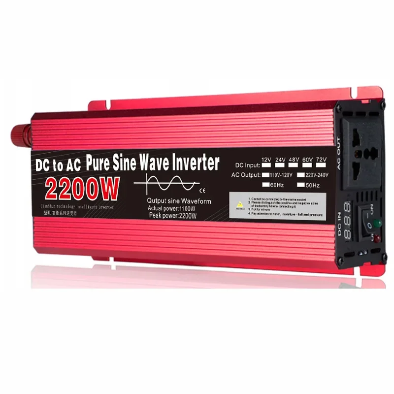 NEW Pure Sine Wave Inverter PV DC12V/24V To AC220V/110V 1000W1600W2200W3000W Optional Multiple Protection 1