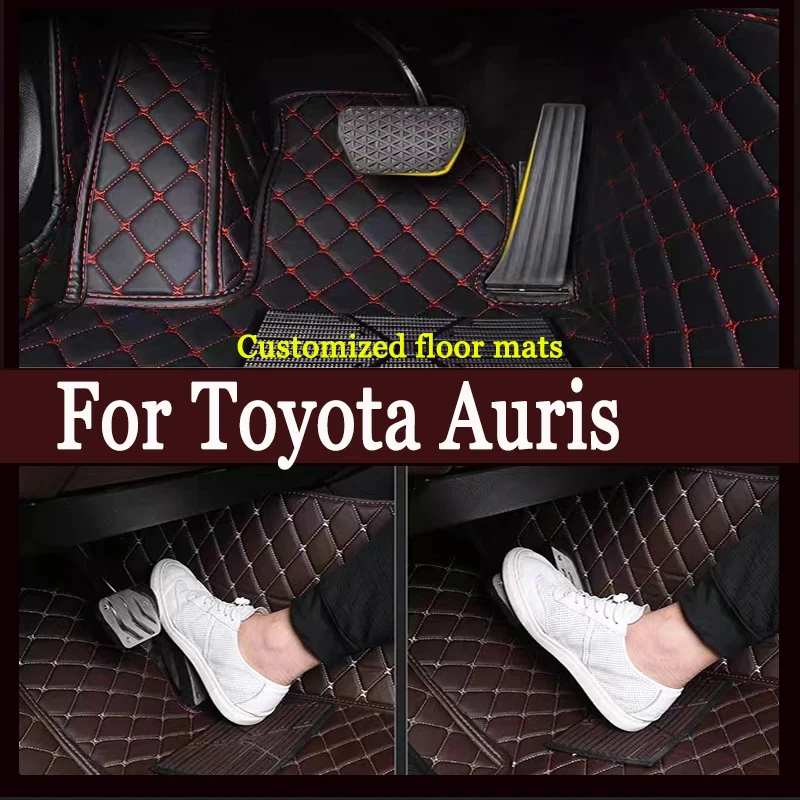 

Кожаные автомобильные коврики на заказ для Toyota Auris E180 2012 2013 2014 2015 2016 2017 2018, ковры, подушечки для ног, аксессуары