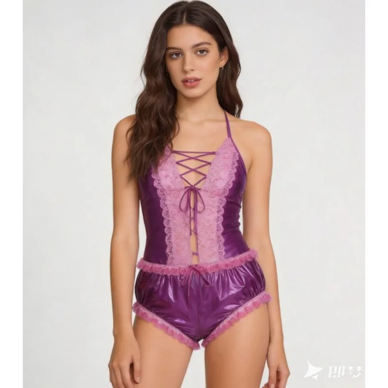 Slip in PVC trasparente a vita alta taglie forti con finiture in pizzo, ultra morbido, silenzioso, setoso, sottile, intimo in plastica, sexy, confortevole, traspirante, per tutti i giorni