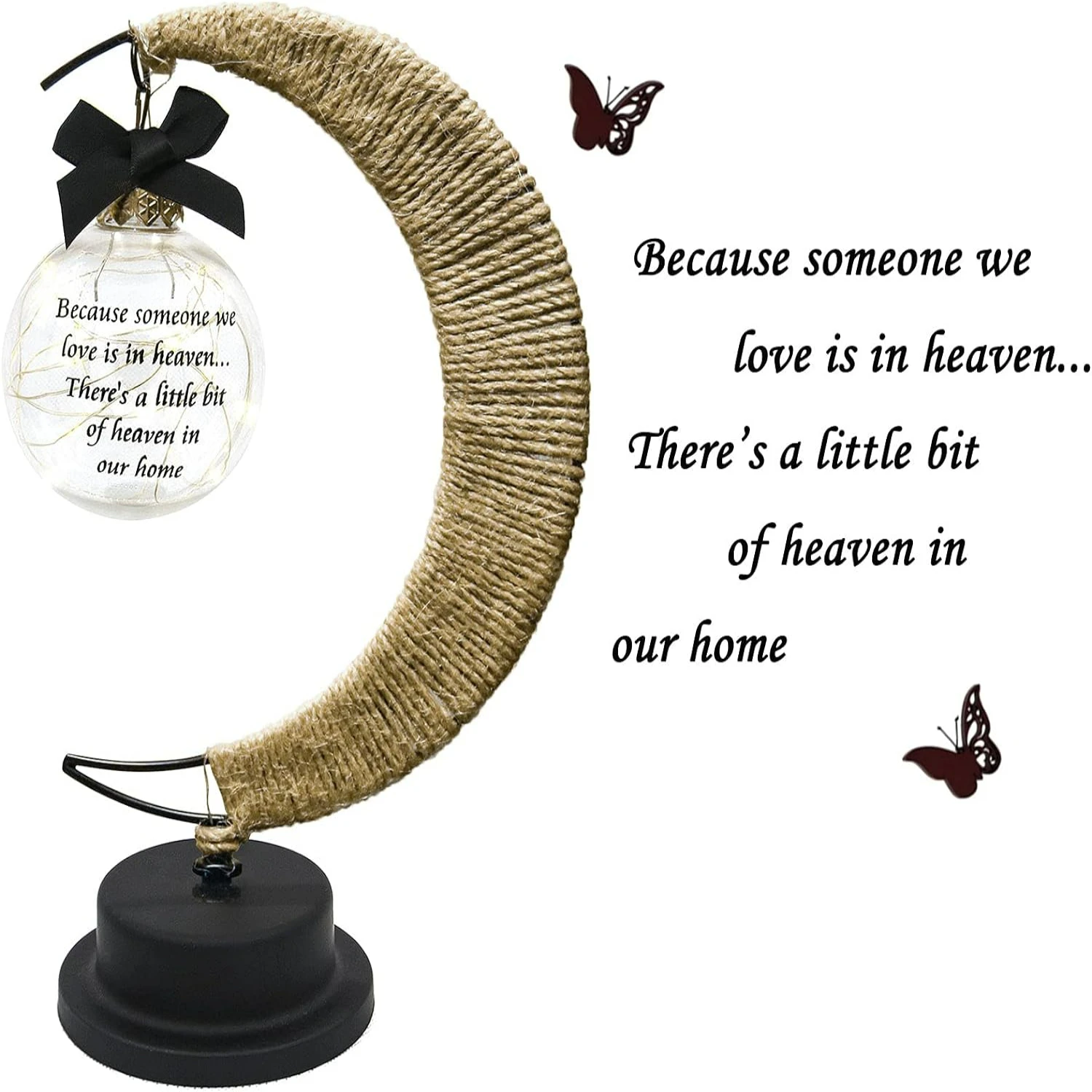 Loving Tribute Moon Shaped Memorial Lamp - Heartfelt Bereavement Gifts for Loss of Mother Father - Honoring the Beloved with Con