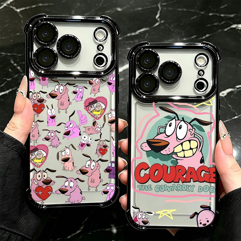 Coque de téléphone plaquée anti-chute avec airbag pour iPhone 17 17e 16 15 14 13 12 11 Pro Max Mini Air Plus – Motif Les Chiens de la Peur