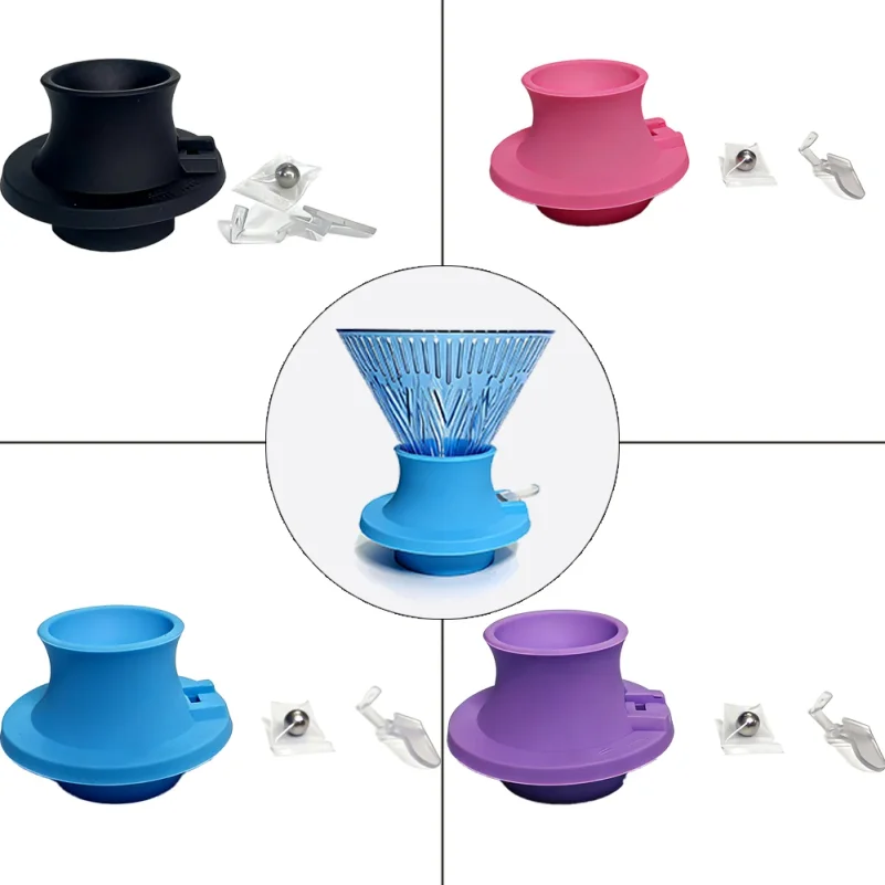 Coffee Accessories for V-Shaped Filter Cup V01 and V02 Silicone Material Hand-Brewed Coffee Drip Filter Witch Complete Set Tools