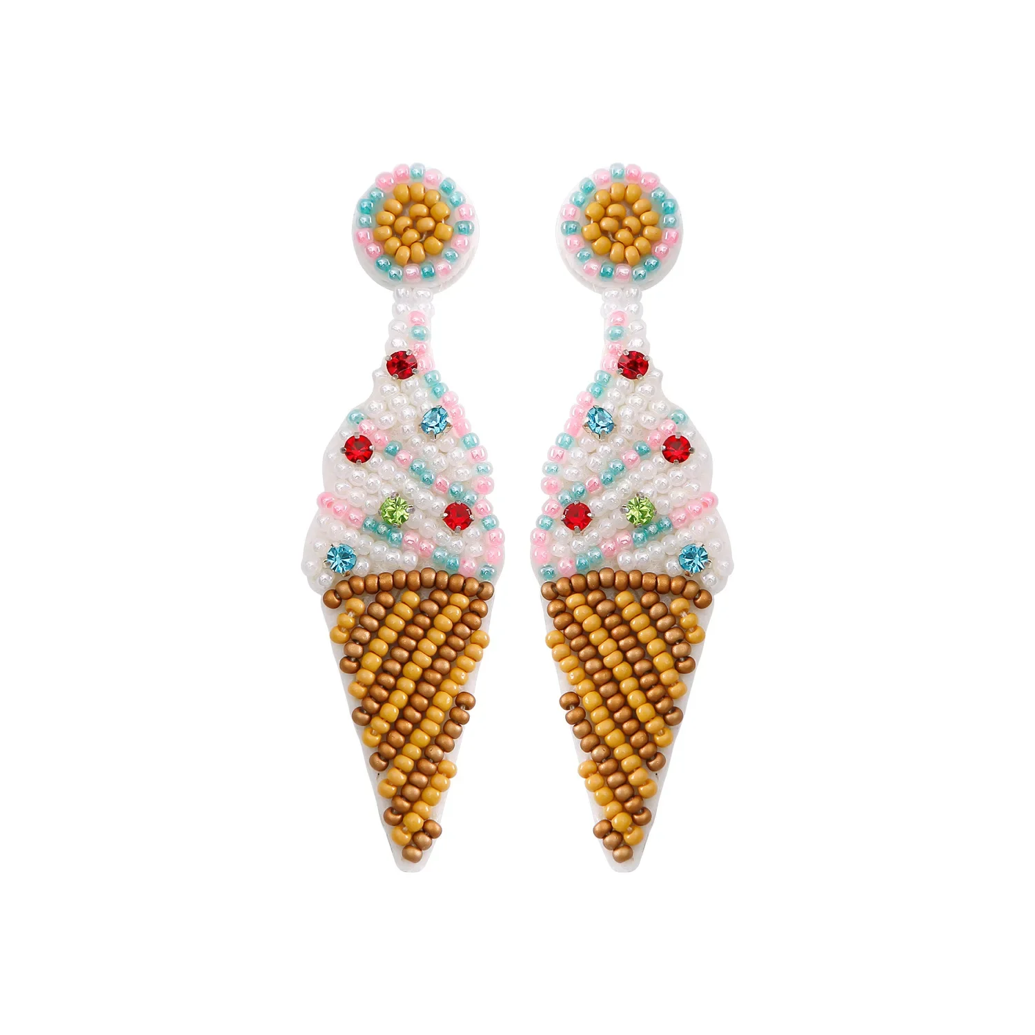 2025 Handmade Bead Earring Leaf Fruit Strawberries Design Ice Cream Originality Hand Knitting Bohemia Beaded Earrings for Women