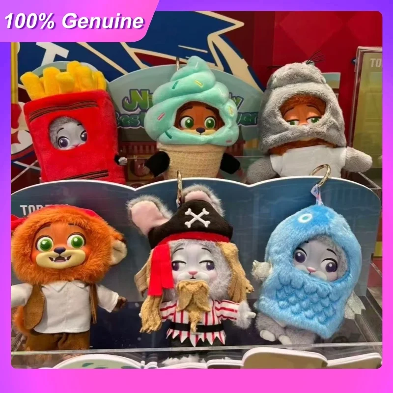 

100%Genuine Toptoy Zootopia Best Undercover Plush Blind Box Keychain Pendant Nick Judy Plush Doll Bag Charm Gift For Women
