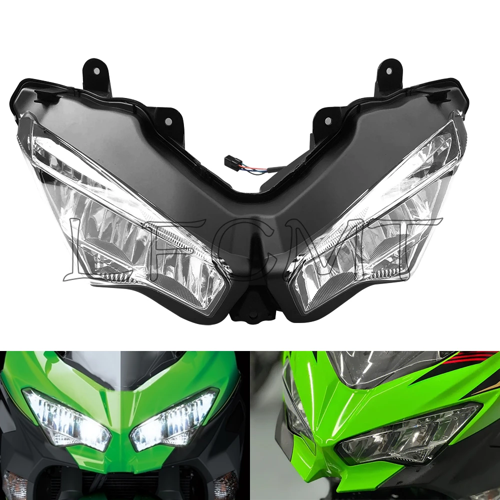 Motorcycle LED Front Headlight Head Light Lamp Assembly Fit for Kawasaki NINJA400 2016-2023 NINJA 650 ZX6R ZX-6 636 ZX250 ZX25R